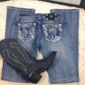 Miss Me silver & rhinestone jeans